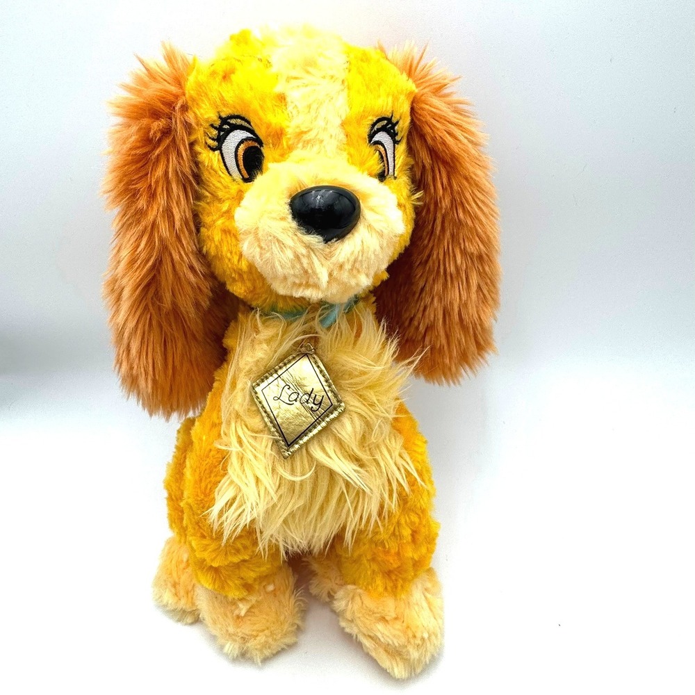 DISNEY PARKS Lady and the Tramp Lady Plush Dog Soft Toy 12 Inch Gold Tag